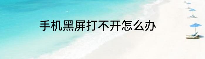 手机黑屏打不开怎么办