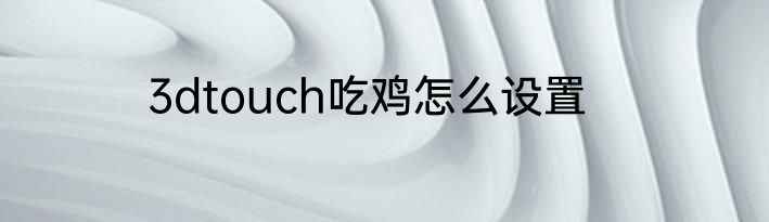 3dtouch吃鸡怎么设置