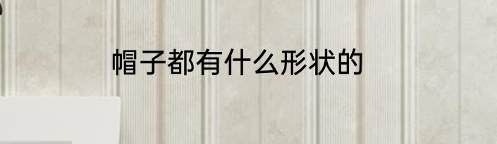 帽子都有什么形状的
