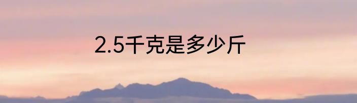2.5千克是多少斤