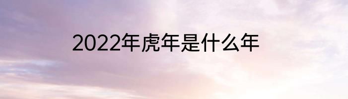 2022年虎年是什么年