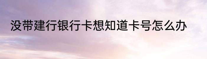没带建行银行卡想知道卡号怎么办