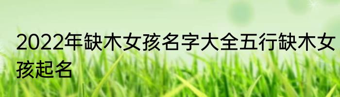 2022年缺木女孩名字大全五行缺木女孩起名