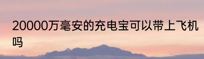 20000万毫安的充电宝可以带上飞机吗