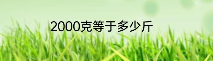 2000克等于多少斤