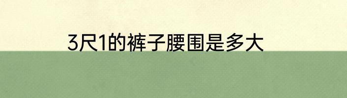 3尺1的裤子腰围是多大