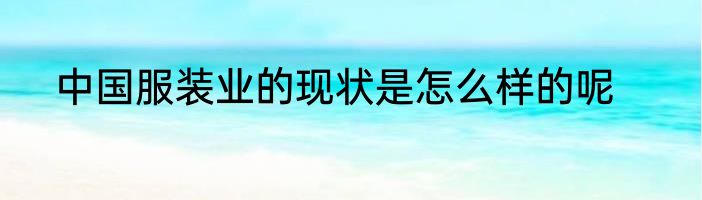 中国服装业的现状是怎么样的呢