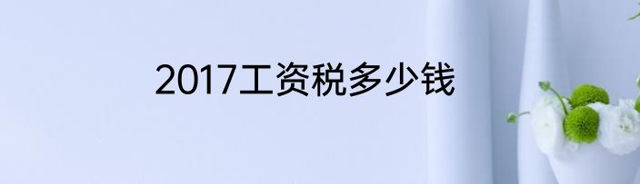 2017工资税多少钱