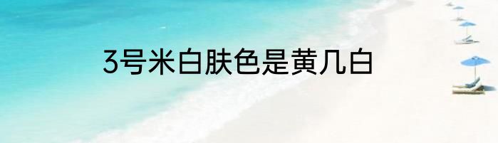 3号米白肤色是黄几白