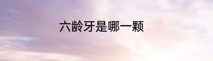 六龄牙是哪一颗