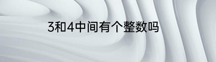 3和4中间有个整数吗