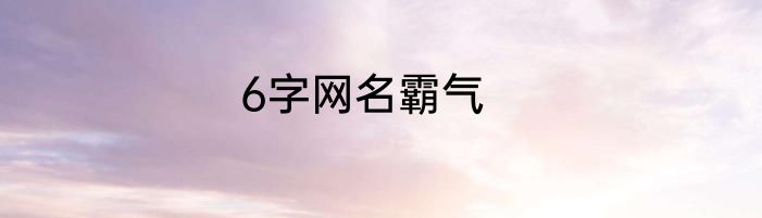 6字网名霸气