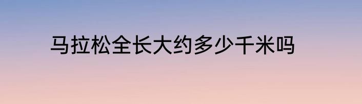 马拉松全长大约多少千米吗
