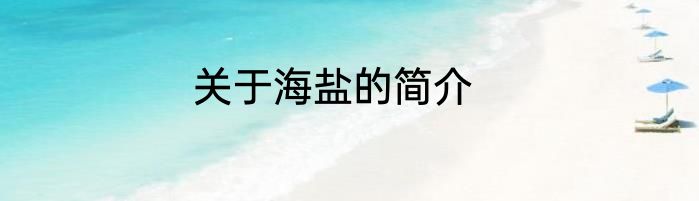 关于海盐的简介