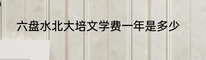 六盘水北大培文学费一年是多少
