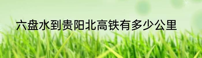 六盘水到贵阳北高铁有多少公里