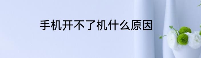 手机开不了机什么原因