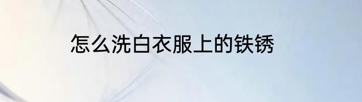 怎么洗白衣服上的铁锈