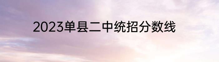 2023单县二中统招分数线