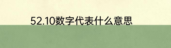 52.10数字代表什么意思