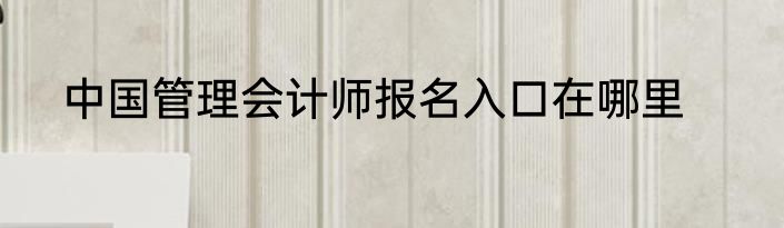 中国管理会计师报名入口在哪里