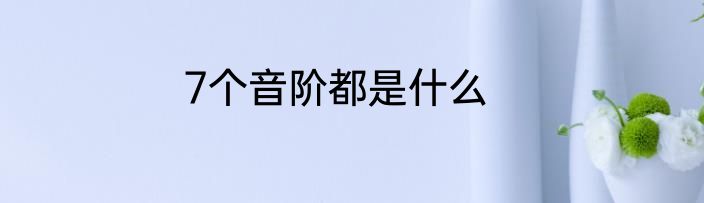 7个音阶都是什么