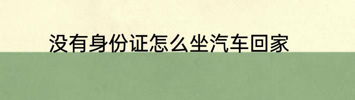 没有身份证怎么坐汽车回家