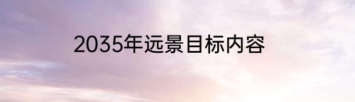 2035年远景目标内容
