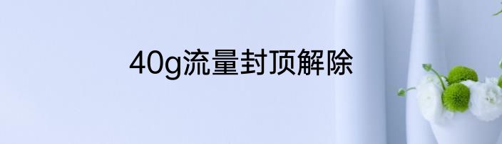 40g流量封顶解除
