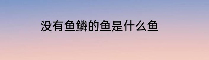 没有鱼鳞的鱼是什么鱼