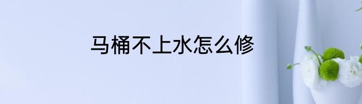 马桶不上水怎么修