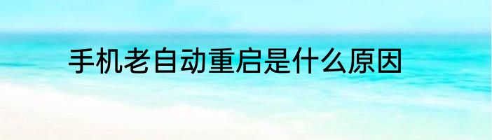 手机老自动重启是什么原因
