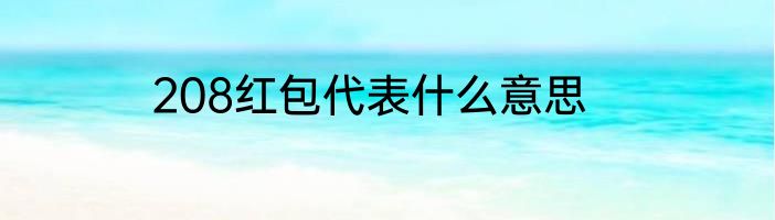 208红包代表什么意思
