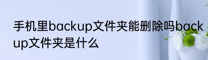 手机里backup文件夹能删除吗backup文件夹是什么