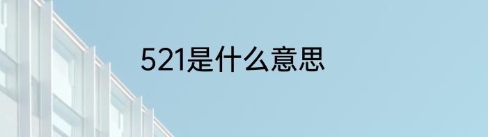 521是什么意思
