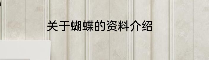 关于蝴蝶的资料介绍