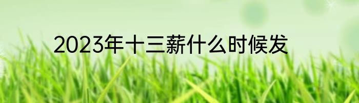 2023年十三薪什么时候发
