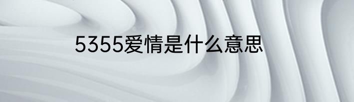 5355爱情是什么意思