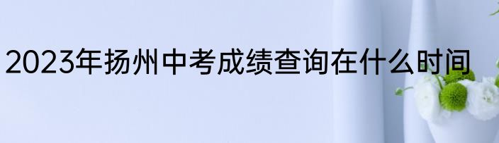 2023年扬州中考成绩查询在什么时间