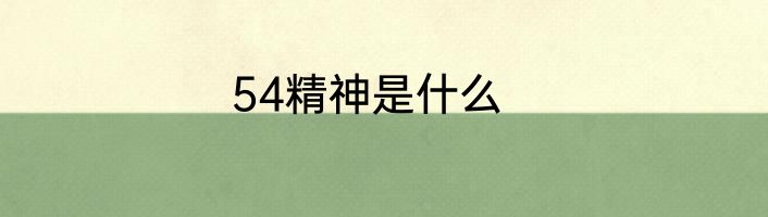 54精神是什么