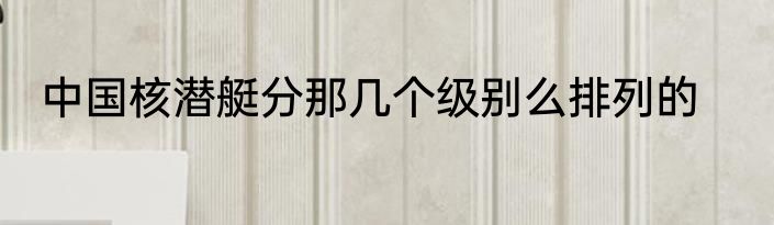 中国核潜艇分那几个级别么排列的
