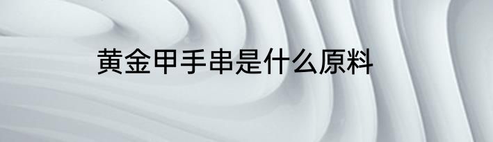 黄金甲手串是什么原料