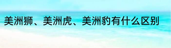 美洲狮、美洲虎、美洲豹有什么区别
