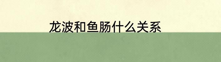 龙波和鱼肠什么关系