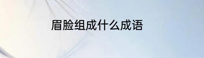 眉脸组成什么成语
