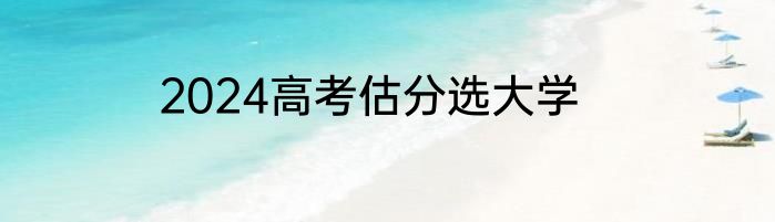 2024高考估分选大学