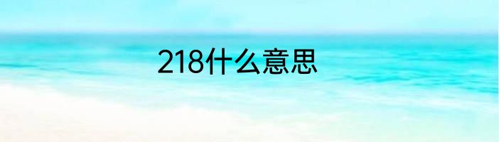 218什么意思