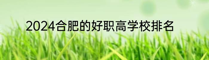 2024合肥的好职高学校排名