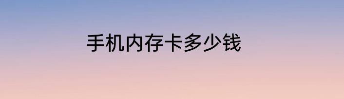 手机内存卡多少钱