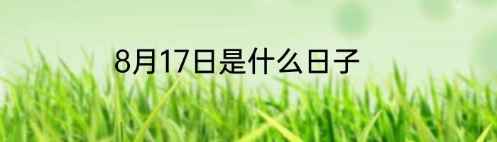 8月17日是什么日子